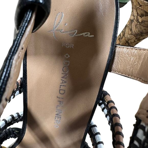 Lisa For Donald J. Pliner Danisa Black Leather Beaded Stiletto Women's  8.5 EUC - Picture 4 of 6